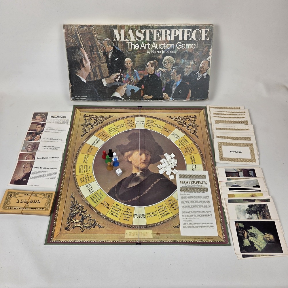 Masterpiece the Art Auction Board Game 1970 99% Complete *Read*